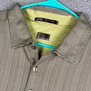 Tiger Wood Nike Fit Dry Long Sleeve Golf Polo Shirt Men's XL Earthy Striped